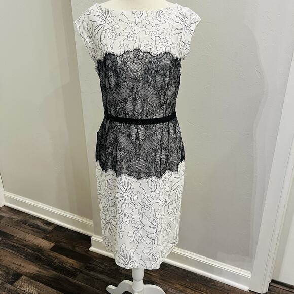 The Limited Scandal Collection Dress 6 Lace Black White Fitted NWT (A0126) - Picture 1 of 7